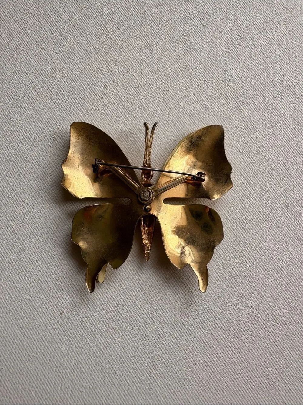 Vintage Gold & Yellow Butterfly Brooch Pin Retro Nature Jewelry Statement Pin